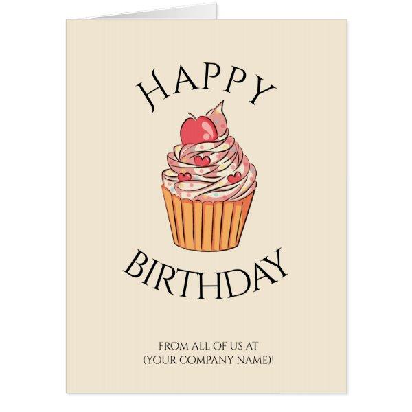 Colorful employee colleague boss birthday card