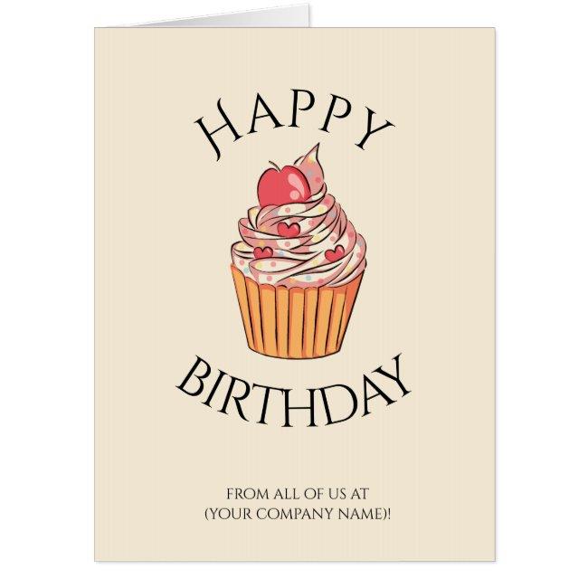 Colorful employee colleague boss birthday card