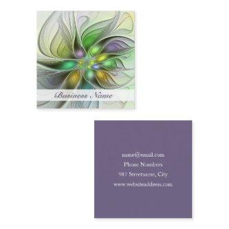 Colorful Fantasy Flower Modern Abstract Fractal Square