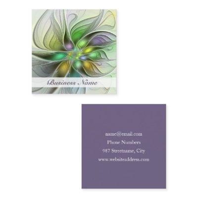 Colorful Fantasy Flower Modern Abstract Fractal Square