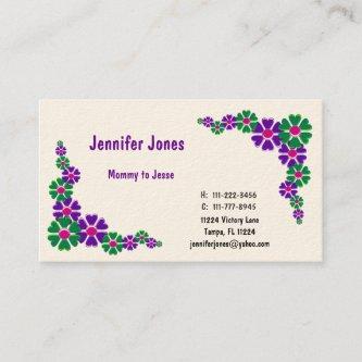 Colorful Floral Calling Card