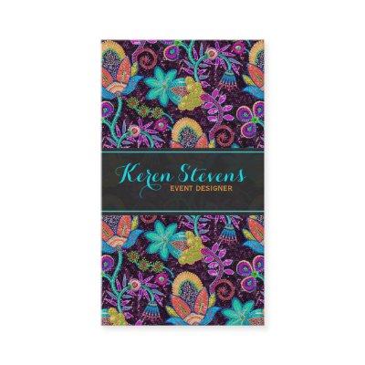 Colorful Floral Design Faux Glass Beads Look