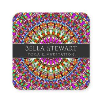 Colorful Floral Geometric Mandala Square