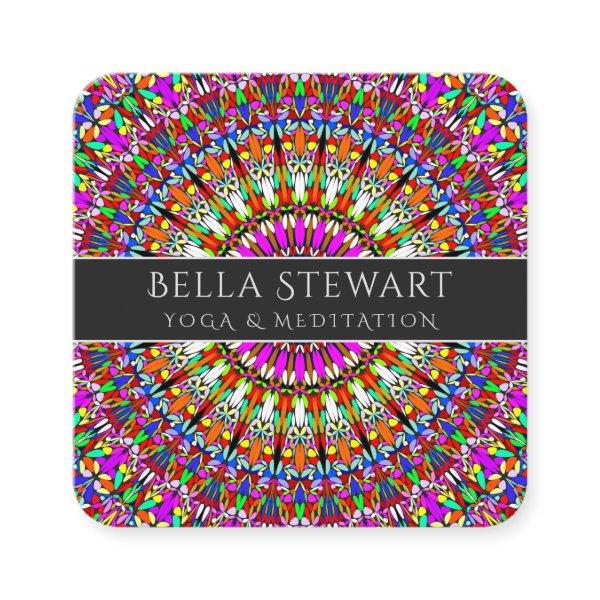 Colorful Floral Geometric Mandala Square