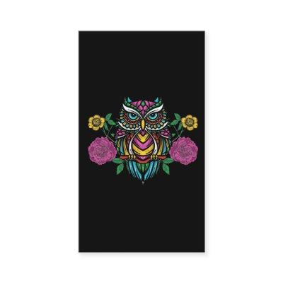 Colorful Flower Owl Graphic Floral Forest Animal
