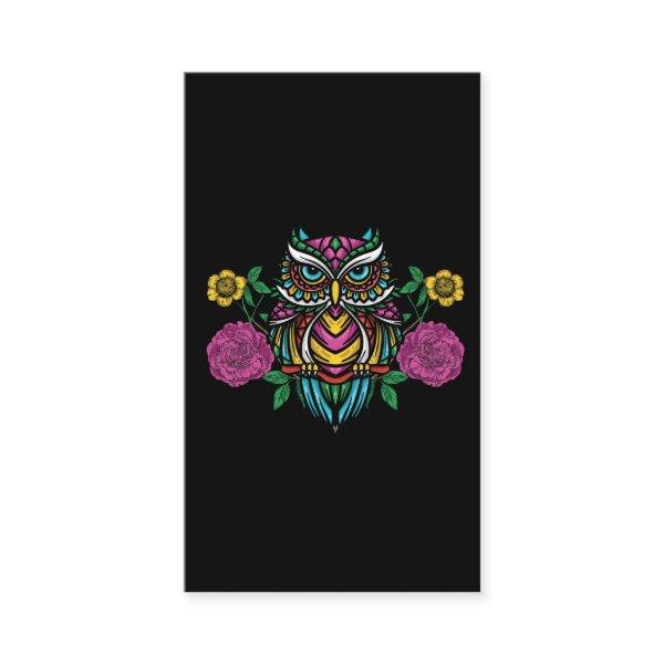Colorful Flower Owl Graphic Floral Forest Animal