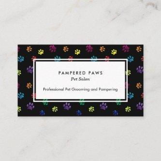 Colorful Foil Paw Prints Professional Pet Salon