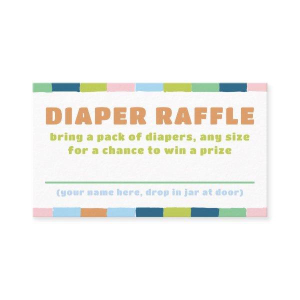 Colorful Fun Gender Neutral Baby Diaper Raffle