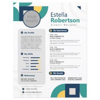Colorful Geometric Resume, CV