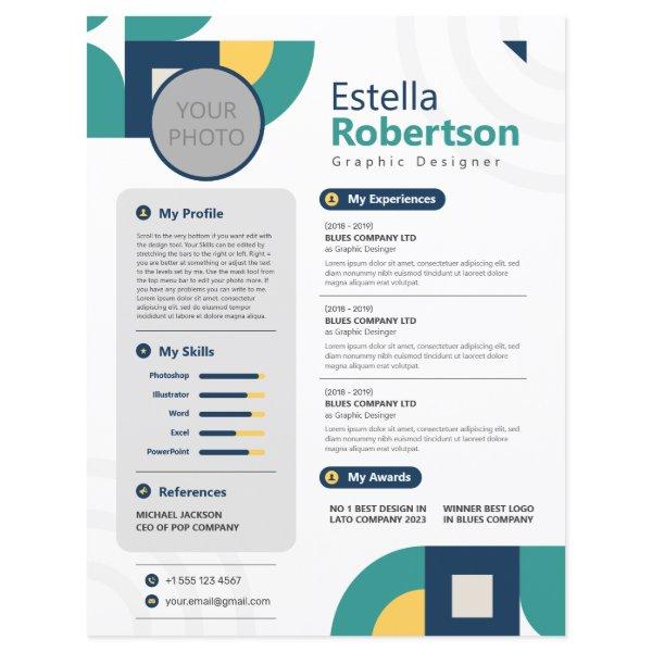 Colorful Geometric Resume, CV