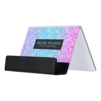 Colorful Glitter Texture Black Accents Desk  Holder