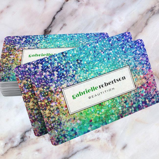 Colorful glitter texture image, custom text
