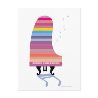 Colorful Grand Piano Postcard