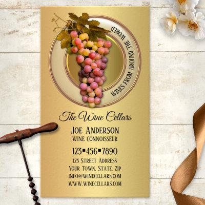 Colorful Grapes on Gold Wine Themed