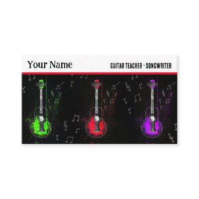 Colorful Guitar Trio Music Instructor Guitarist