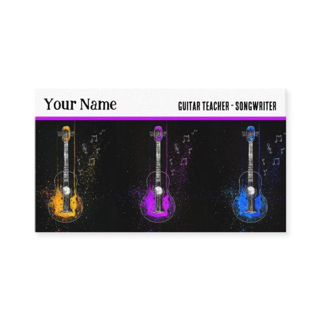 Colorful Guitar Trio Music Instructor Guitarist
