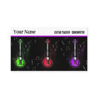 Colorful Guitar Trio Music Instructor Guitarist
