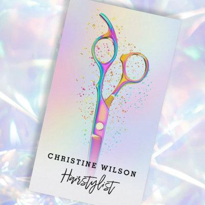 colorful hairdresser scissors logo