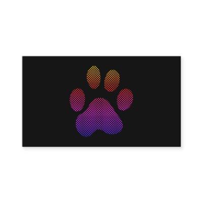 Colorful Halftone Dog Paw