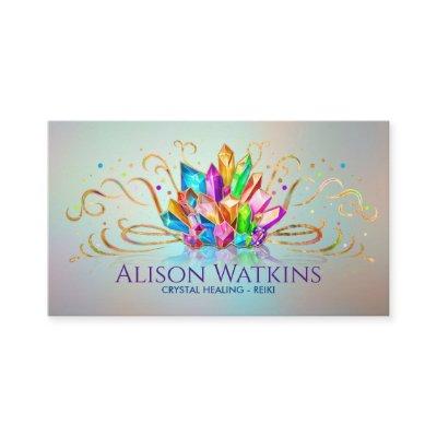 Colorful Healing Crystals and Flourishes