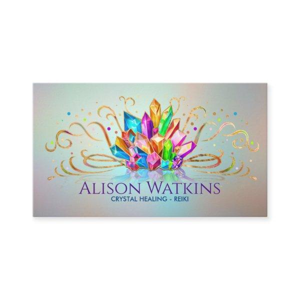 Colorful Healing Crystals and Flourishes