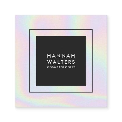 Colorful holographic rainbow modern beauty salon square