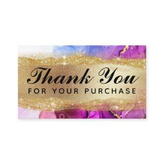 Colorful Ink Thank You For Your Purchase In Gold