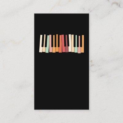 Colorful Keyboard Piano Keys Retro Pianist