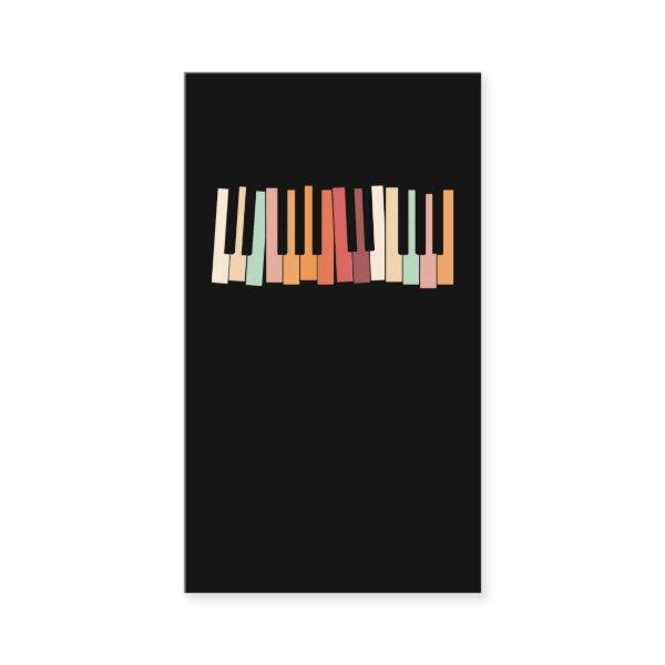 Colorful Keyboard Piano Keys Retro Pianist