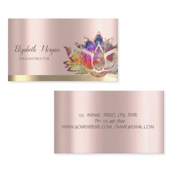 Colorful Lotus Flower Rose Gold Yoga