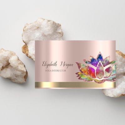 Colorful Lotus Flower Rose Gold Yoga Instructor