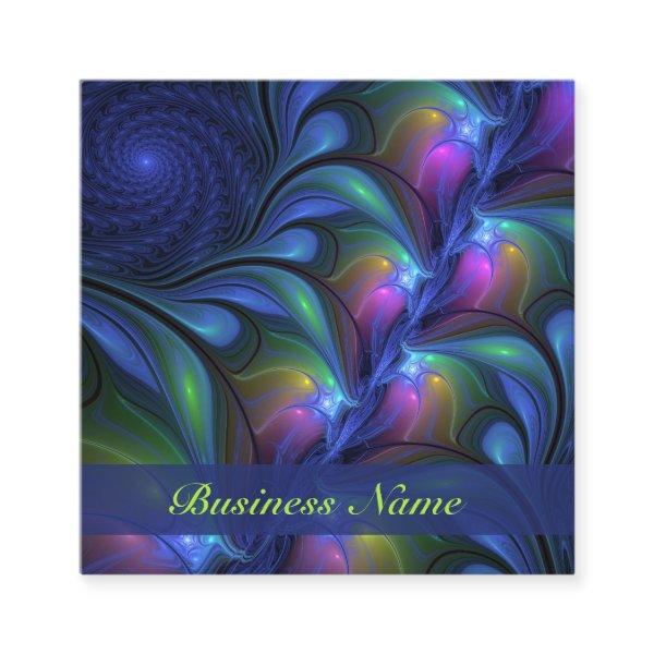 Colorful Luminous Abstract Blue Pink Green Fractal Square
