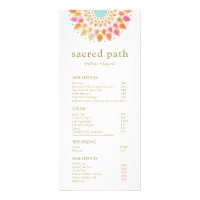 Colorful Mandala Salon Service Menu