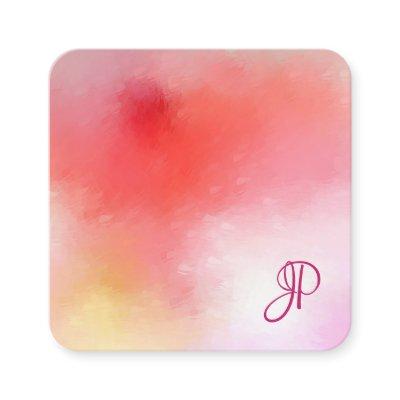 Colorful Modern Elegant Script Monogram Template Square