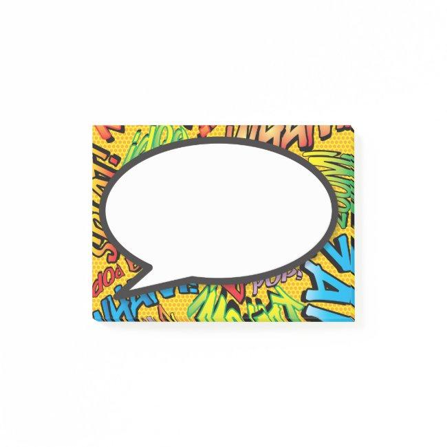 Colorful Modern Fun Speech Bubble Comic Book Post-it Notes