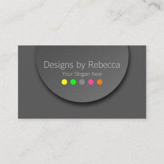 Colorful Modern Neon Polka Dots on Anthracite