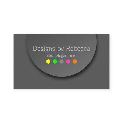 Colorful Modern Neon Polka Dots on Anthracite