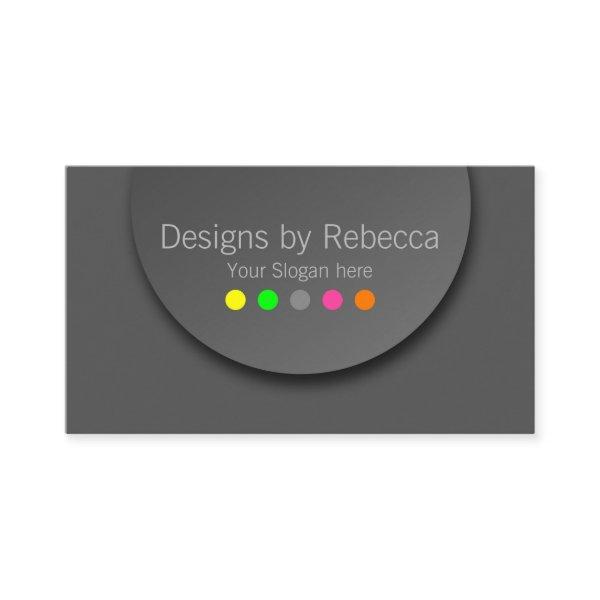 Colorful Modern Neon Polka Dots on Anthracite