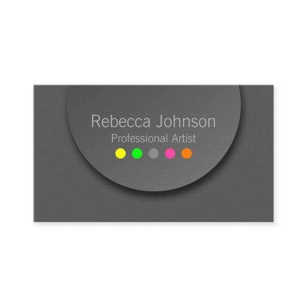 Colorful Modern Neon Polka Dots on Anthracite
