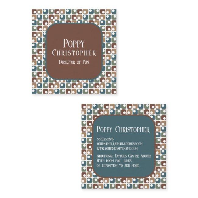 Colorful Modern Retro Pattern 16.15 Square