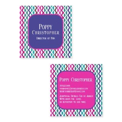 Colorful Modern Retro Wave Pattern 9.10 Square