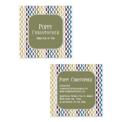 Colorful Modern Retro Wave Pattern 9.11 Square