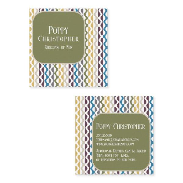 Colorful Modern Retro Wave Pattern 9.11 Square