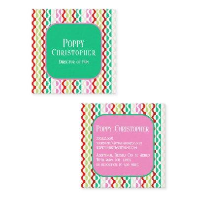 Colorful Modern Retro Wave Pattern 9.4 Square