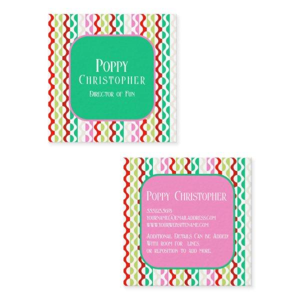 Colorful Modern Retro Wave Pattern 9.4 Square