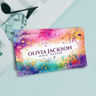 Colorful Music Notes Watercolor