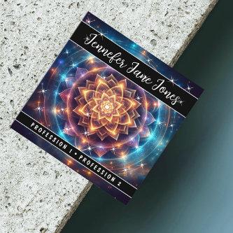 Colorful Mystic Floral Nebula Glitter Stars Square
