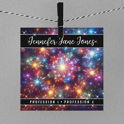 Colorful Mystic Sky Nebula Glitter Stars Square