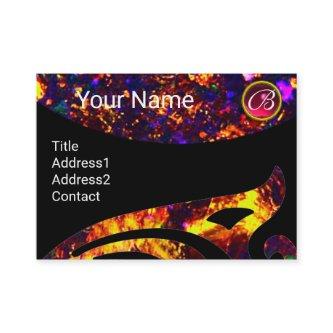 COLORFUL OPAL WING MONOGRAM ,RED RUBY