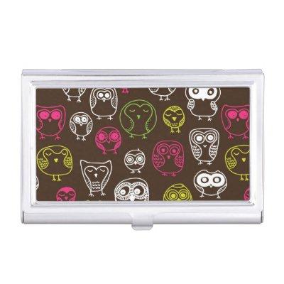 Colorful owl doodle background pattern  case